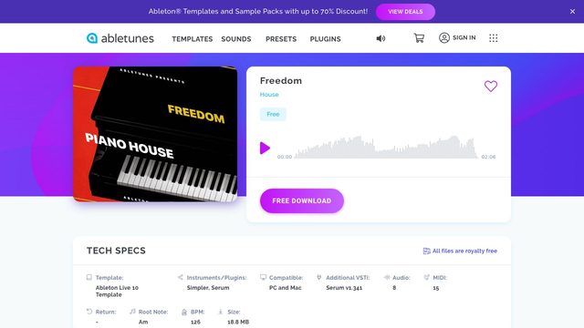 Free Ableton Live 10 Piano House Template: Freedom (Abletunes)