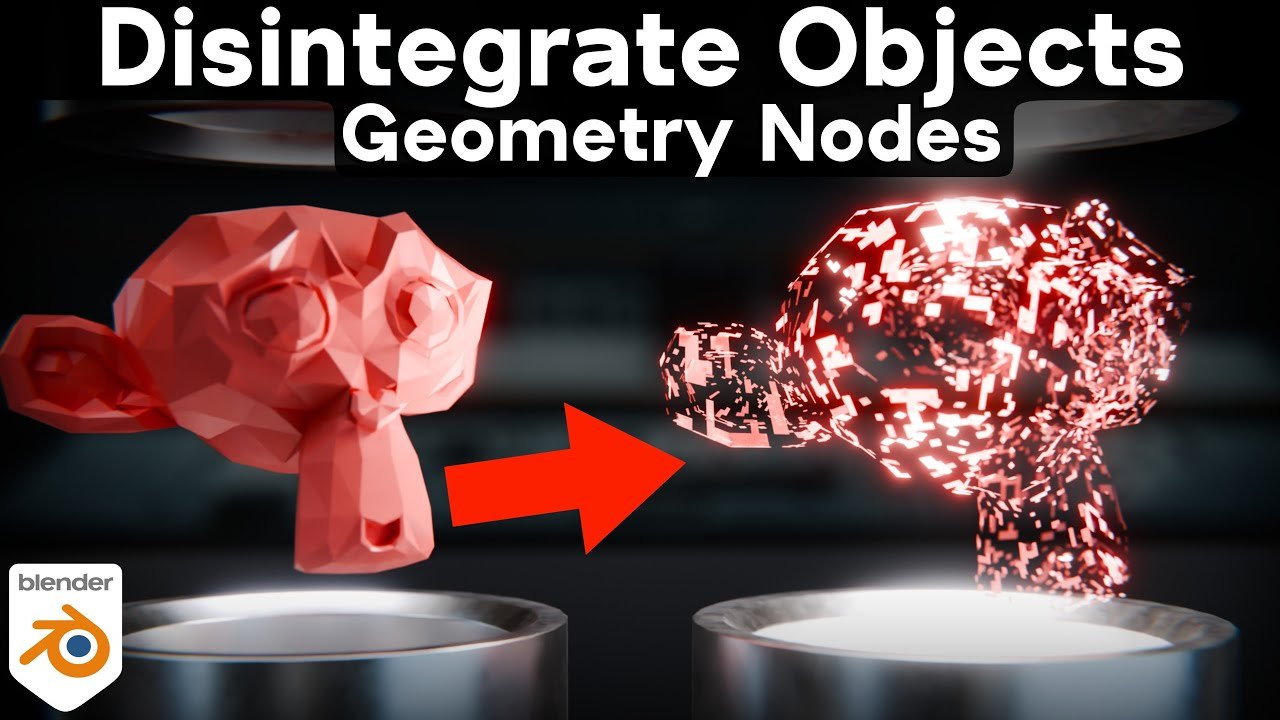 Free Blender Geometry Nodes Disintegrate Effect File (Ryan King Art)