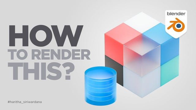Free Blender 2.93 Cycles Scene: Glassmorphism (Haritha Siriwardana)