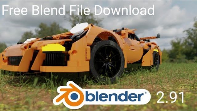 Free Blender 2.91 Rigged Lego Porsche Blend File with RigaCar (JAMIS)