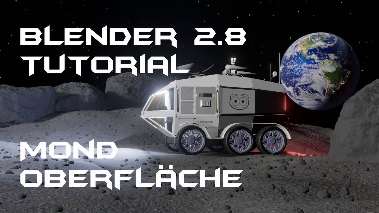 Free Blender 2.8 File: Moon Surface Rover Model (Ovi Gomy)