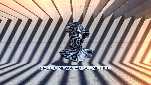 Free Cinema 4D R26 Rigged 3D Glitch Effect Scene (MadMonkey)