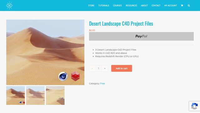 Free Cinema 4D R20 Redshift Desert Landscape Project Files (eyedesyn)