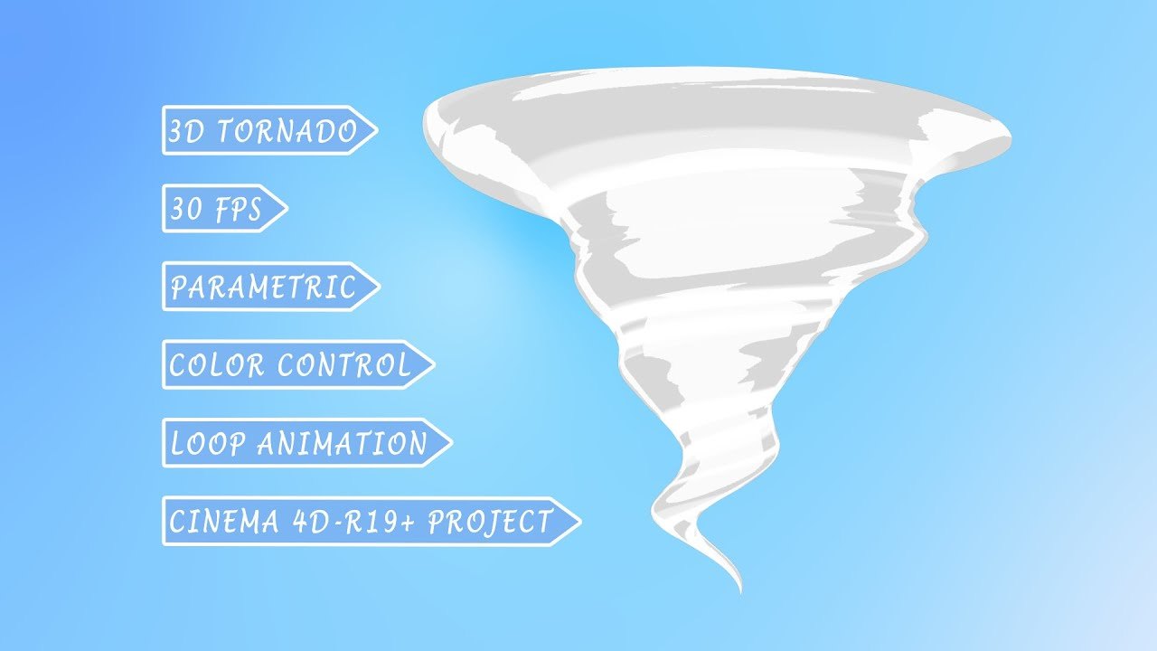 Free Cinema 4D R19 Stylized Cartoon Tornado Project (n0stamina)