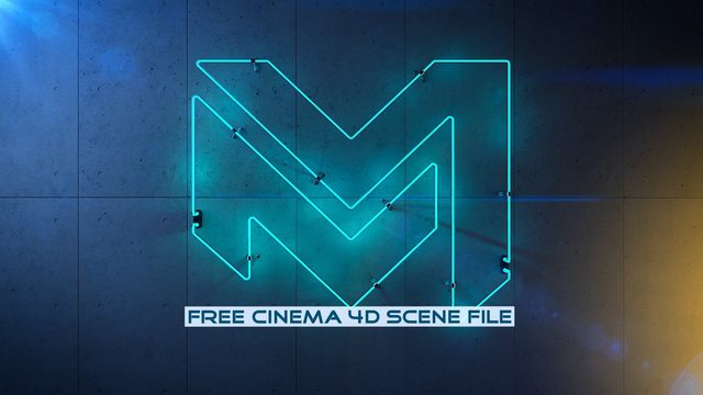 Free Cinema 4D R21 Rigged Neon Light Scene File (MadMonkey)