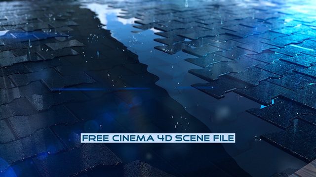 Free Cinema 4D R21 Rigged Rain Effect Scene File (MadMonkey)