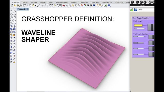 Free Grasshopper Definition: Waveline Shaper (PC Sim)
