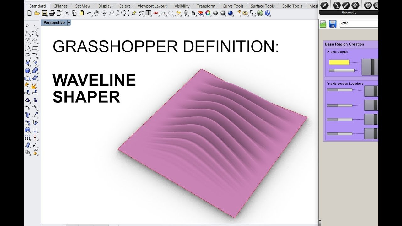Free Grasshopper Definition: Waveline Shaper (PC Sim)