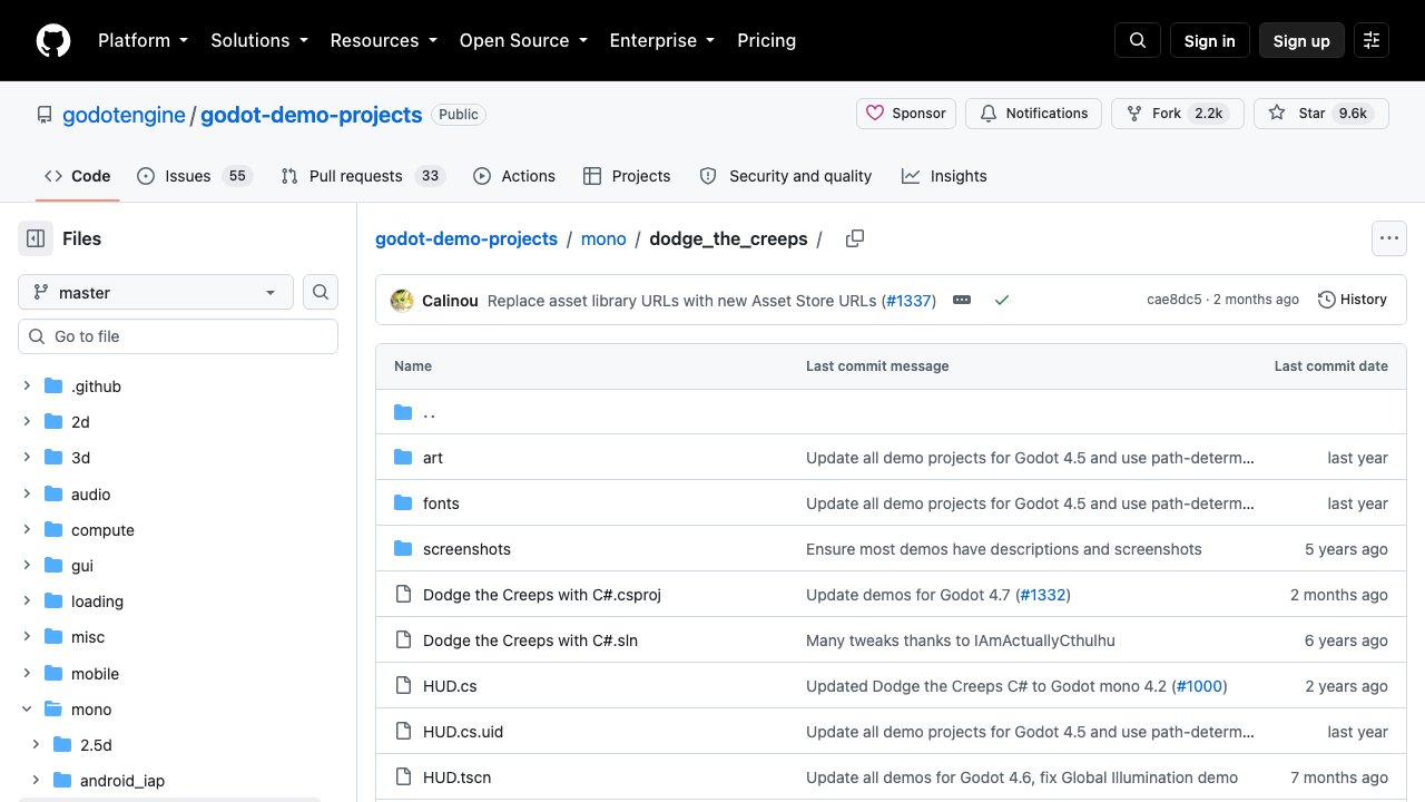 Free Godot 4.7 C# Project: Dodge the Creeps with C# (Godot Engine)
