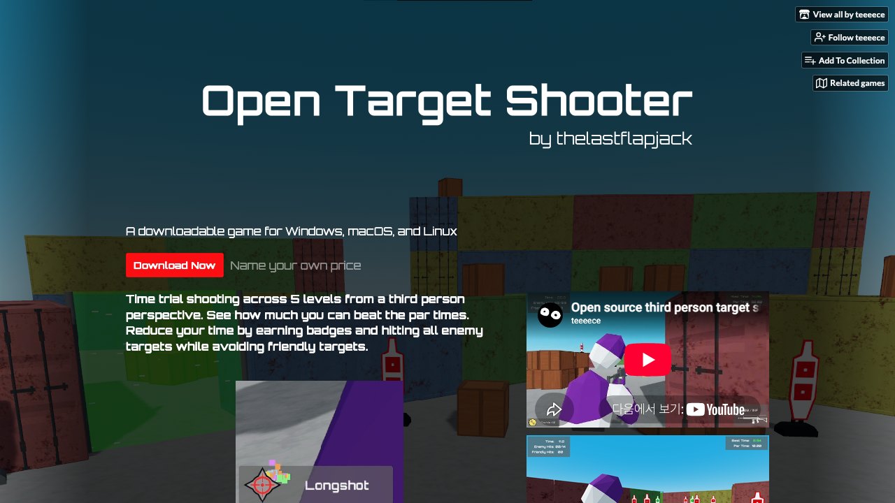Free Godot 3.5 Project: Open Target Shooter 3D Time-Trial Game
