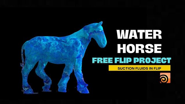 Free Houdini HIP: Water Horse FLIP Suction Fluid RnD (Tutorialavi)