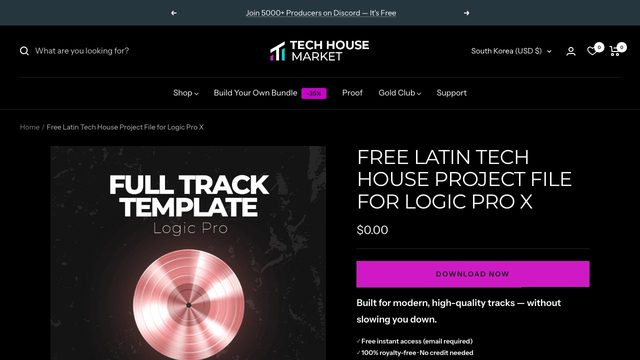 Free Logic Pro X Latin Tech House Project (Tech House Market)