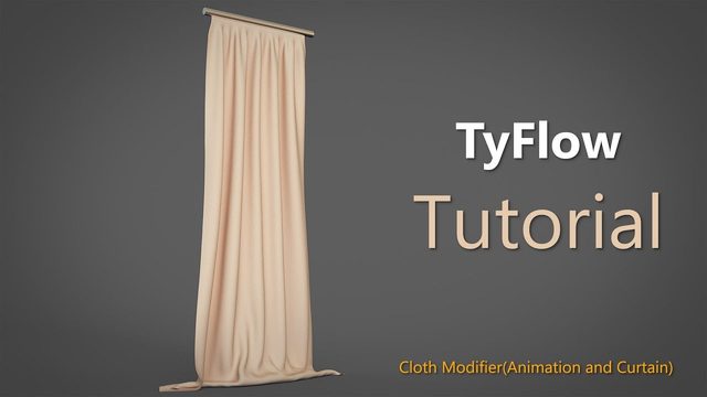 Free 3ds Max tyFlow Curtain Cloth Simulation Scene (Starsbirthvfx)