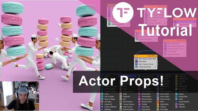 Free 3ds Max tyFlow Actor Props Scene: tyProp + PhysX (Simulation Lab)