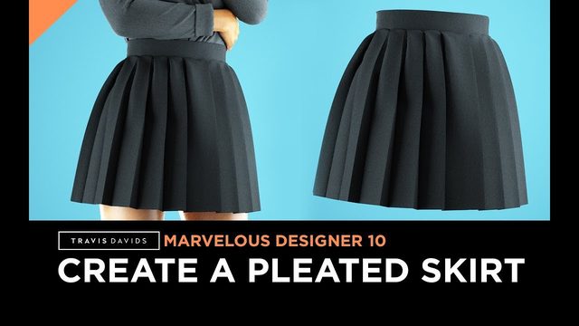 Free Marvelous Designer 10 Project: Pleated Skirt (Travis Davids)