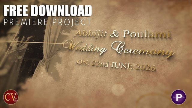 Free Premiere Pro Wedding Title: Pure Golden (Classic Videography)
