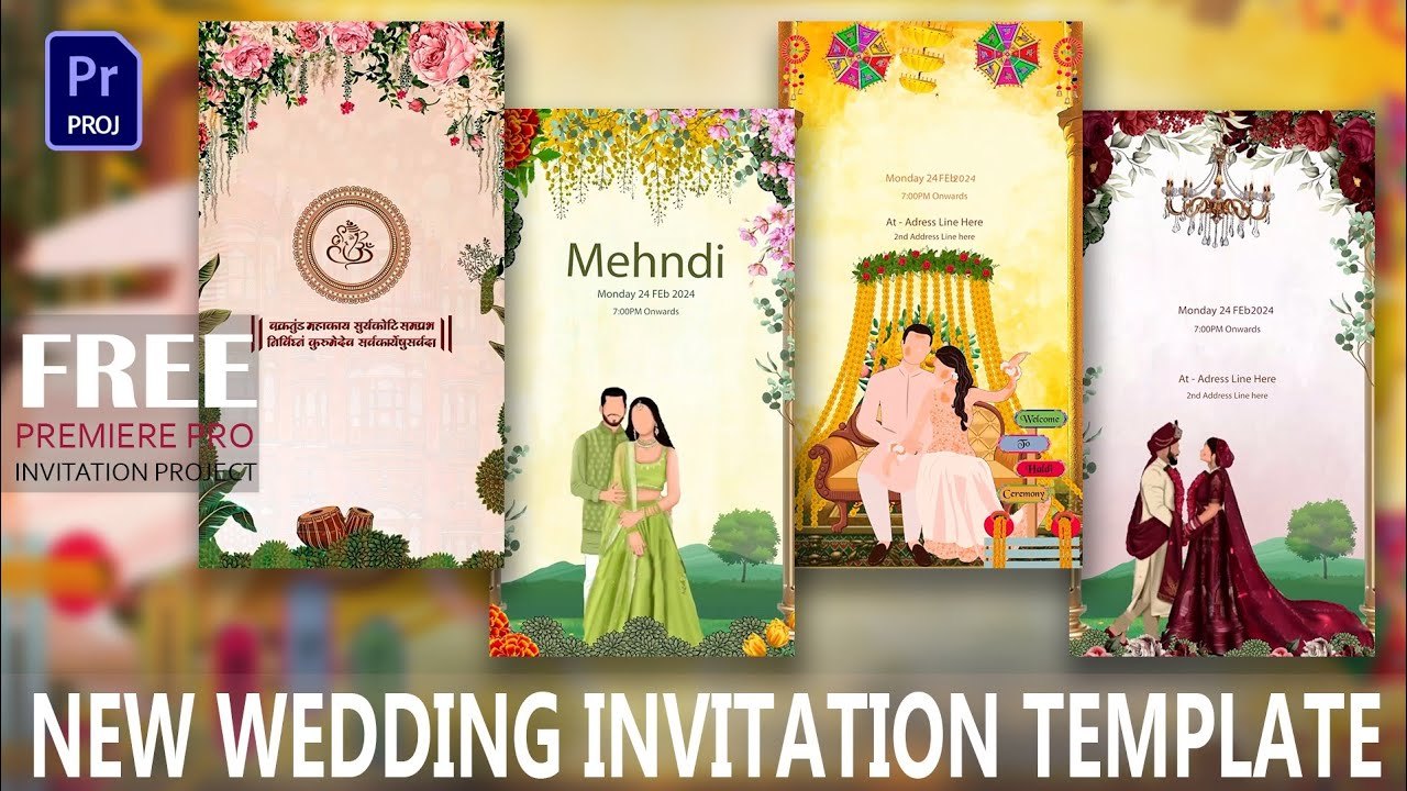 Free Premiere Pro Modern Wedding Invitation (Editor's Library)