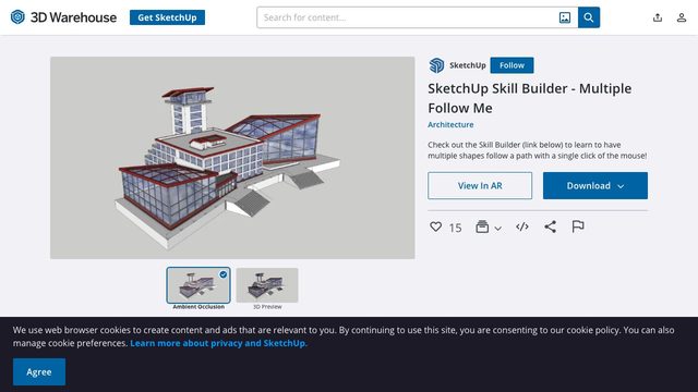 Free SketchUp Skill Builder File: Multiple Follow Me Molding (2017)