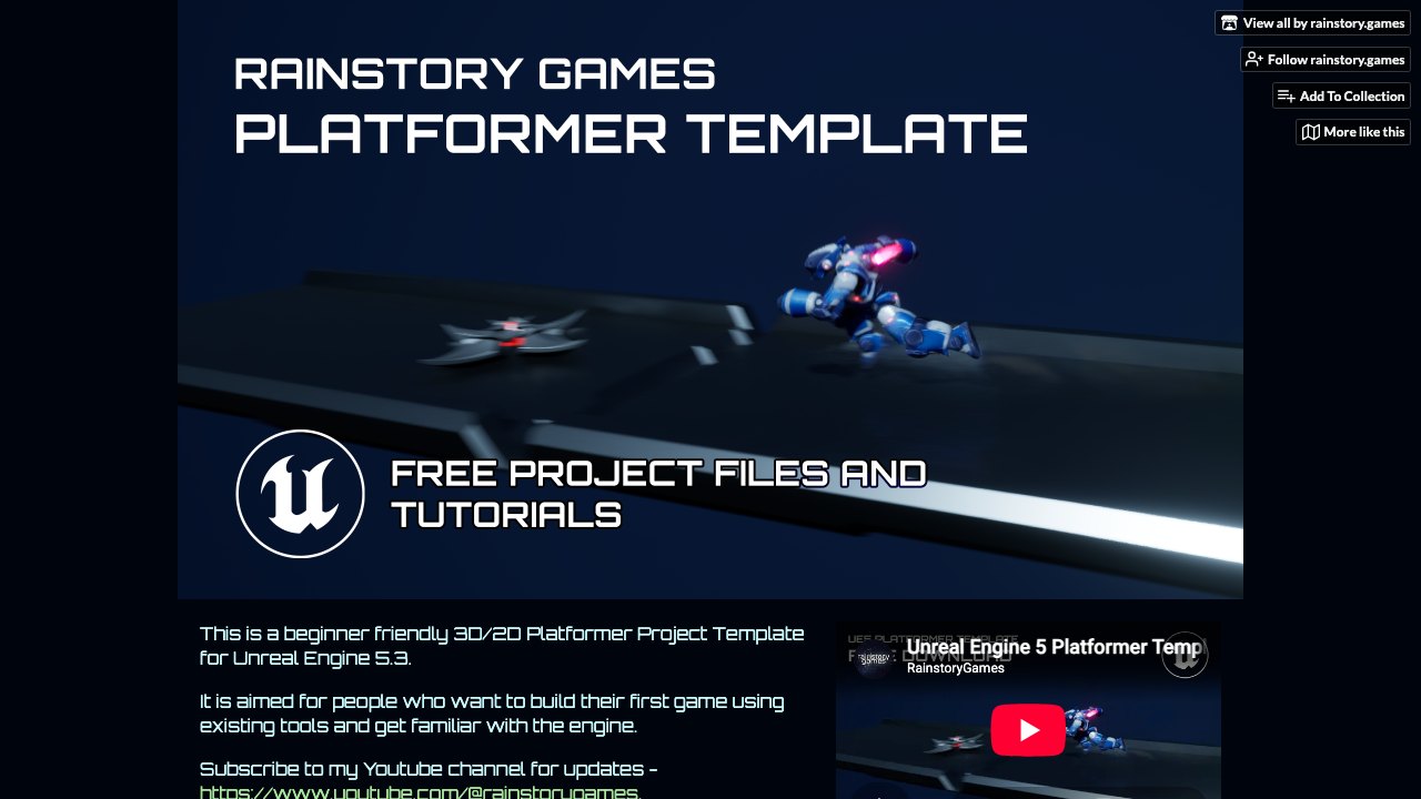 Free UE 5.3 Beginner Platformer 2D/3D Template (rainstory.games)